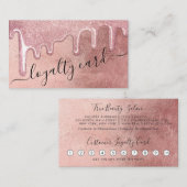 Glamoureuze Roos Gold Thick Glitter Druppelt Loyal Klantenkaartje (Voorkant / Achterkant)