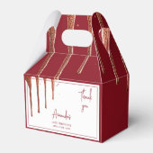 Glamoureuze Roos Gouden Glitter Drip Sweet 16 Birt Bedankdoosjes (Achterkant)