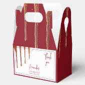 Glamoureuze Roos Gouden Glitter Drip Sweet 16 Birt Bedankdoosjes (Geopend)