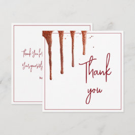 Glamoureuze Roos Gouden Glitter Drip Sweet 16 Birt Bedankkaart