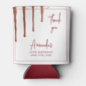 Glamoureuze Roos Gouden Glitter Drip Sweet 16 Birt Blikjeskoeler (Voorkant)