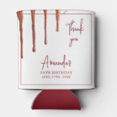 Glamoureuze Roos Gouden Glitter Drip Sweet 16 Birt Blikjeskoeler (Achterkant)