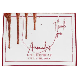 Glamoureuze Roos Gouden Glitter Drip Sweet 16 Birt Groot Cadeauzakje