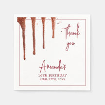 Glamoureuze Roos Gouden Glitter Drip Sweet 16 Birt