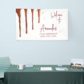 Glamoureuze Roos Gouden Glitter Drip Sweet 16 Birt Spandoek (Beurs)