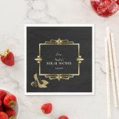 Glamoureuze Royal Goud Zwart Art Deco Bruidsdouche Servet (Insitu)