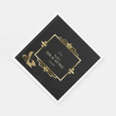 Glamoureuze Royal Goud Zwart Art Deco Bruidsdouche Servet (Hoek)