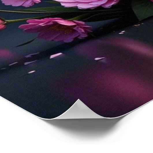 Glamoureuze roze bloemen voor mama poster (Hoek)