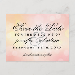 Glamoureuze roze CHIC Bokeh licht bruiloft Briefkaart