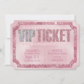 Glamoureuze roze diamanten VIP Ticket Invitation Kaart (Voorkant)