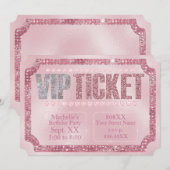 Glamoureuze roze diamanten VIP Ticket Invitation Kaart (Voorkant / Achterkant)