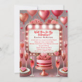 Glamoureuze roze en rode viering Galentijnsdag Kaart (Voorkant)