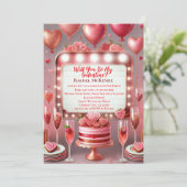 Glamoureuze roze en rode viering Galentijnsdag Kaart (Staand voorkant)