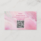 Glamoureuze roze glitter glam lippen visitekaartje (Achterkant)