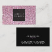 Glamoureuze roze glitter moderne schoonheid visitekaartje (Voorkant / Achterkant)