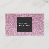 Glamoureuze roze glitter moderne schoonheid visitekaartje (Voorkant)