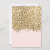 Glamoureuze roze gouden glitterjurk debutante dans kaart (Achterkant)