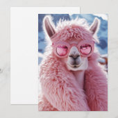 Glamoureuze Roze Llama - Winter Mode Icon Kaart (Voorkant / Achterkant)