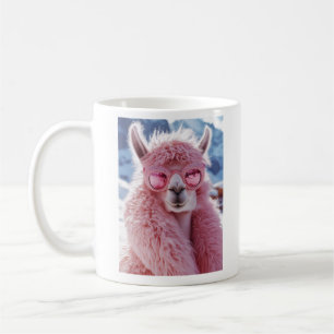 Glamoureuze Roze Llama - Winter Mode Icon Koffiemok