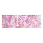 Glamoureuze roze monogram naambadge (Voorkant)