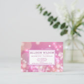 Glamoureuze roze sparken visitekaartje (Staand voorkant)