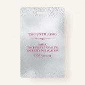 Glamoureuze roze VIP op zilver Badge (Achterkant)