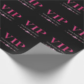Glamoureuze roze VIP op zwart Cadeaupapier (Hoek)