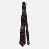 Glamoureuze Roze Vlinders Glans Stropdas (Voorkant)