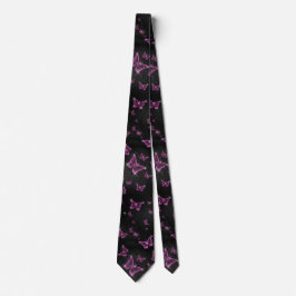 Glamoureuze Roze Vlinders Glans  Stropdas