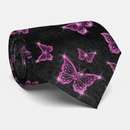 Glamoureuze Roze Vlinders Glans Stropdas