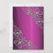 Glamoureuze roze zoete zestienpartijenuitnodiging kaart (Achterkant)