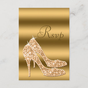 Glamoureuze RSVP Gold Stilettos Kaartje