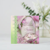 Glamoureuze schoenen, Magnolia en Fan-Vrijgezellen Kaart (Staand voorkant)