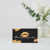 Glamoureuze schoonheid Black & Gold Lips Make-up A Visitekaartje (Staand voorkant)