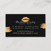 Glamoureuze schoonheid Black & Gold Lips Make-up A Visitekaartje (Achterkant)