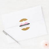 GLAMOUREUZE SEAL stijlvolle glitter sparkle goud r Ronde Sticker (Envelop)