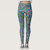 Glamoureuze Shiny Aqua Tiles Leggings (Voorkant)