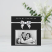 Glamoureuze Silver 25th Wedding Jubileum Foto Kaart (Staand voorkant)