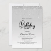 Glamoureuze Silver Diamonds Birthday Kaart (Voorkant)