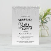 Glamoureuze Silver Diamonds verrassende verjaardag Kaart (Staand voorkant)