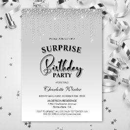 Glamoureuze Silver Diamonds verrassende verjaardag Kaart