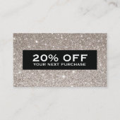 Glamoureuze Silver Glitter Modern Beauty Coupon Ka (Voorkant)