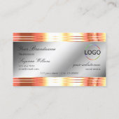Glamoureuze Silver Shimmery Roos Gold met Logo Visitekaartje (Achterkant)