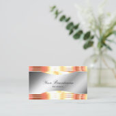 Glamoureuze Silver Shimmery Roos Gold met Logo Visitekaartje (Staand voorkant)