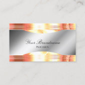 Glamoureuze Silver Shimmery Roos Gold met Logo Visitekaartje (Voorkant)