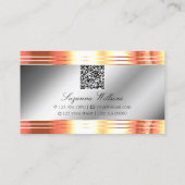 Glamoureuze Silver Shimmery Roos Gold met QR-code Visitekaartje (Achterkant)