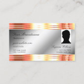 Glamoureuze Silver Shimmery Roos Gold Monogram Fot Visitekaartje (Achterkant)