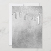 Glamoureuze Silver Thick Glitter Drips Vrijgezelle Kaart (Achterkant)