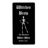 Glamoureuze Skeletten Heksen Brew Wijn Label (Voorkant)