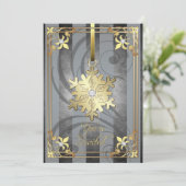 Glamoureuze Snowflake Silver Holiday Card Kaart (Staand voorkant)